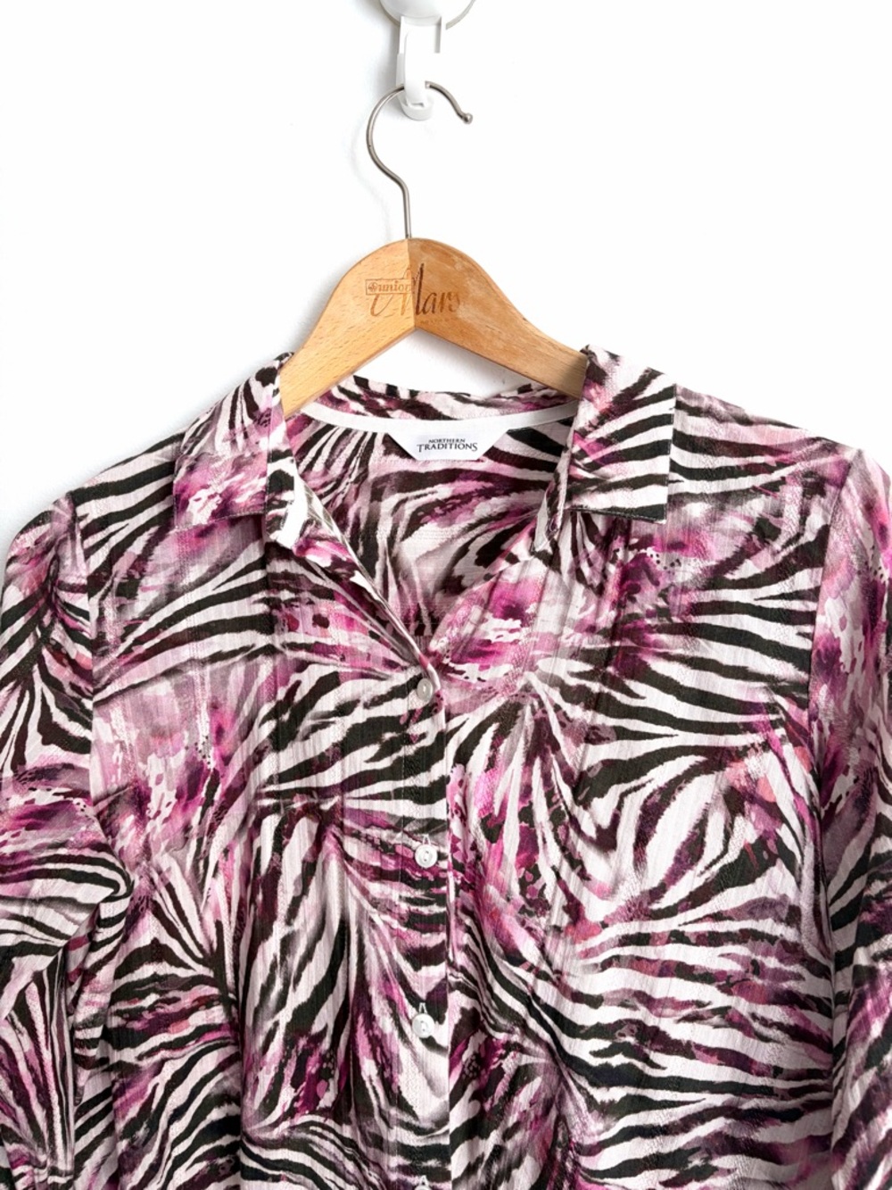 Y2K Animal Print - 100% Cotton - Button Up Blouse - M - Picture 3 of 7